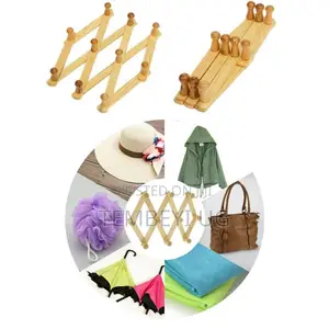 Expandable Wooden Coat Rack Clothes Hanger
