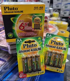 48 Piece Pluto Alkaline AA Batteries – 1.5V LR6, Long-Lasting Power