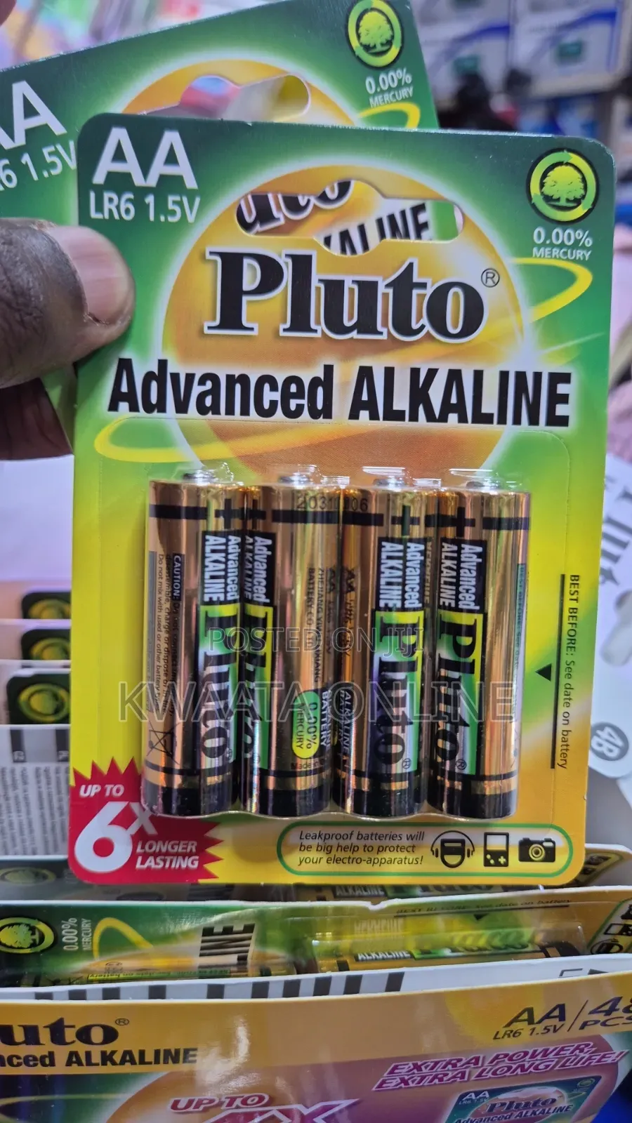 48 Piece Pluto Alkaline AA Batteries – 1.5V LR6, Long-Lasting Power
