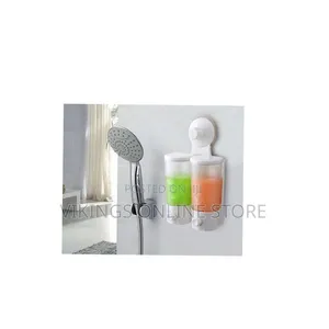 Magic Wall Mounted Suction Cup Hand Wash Liquid Soap Dish Dispenser