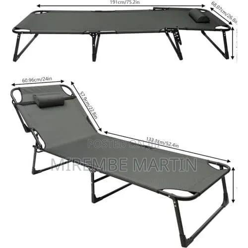 Outdoor Folding Reclining Beach Sun Patio Chaise Lounge Chair