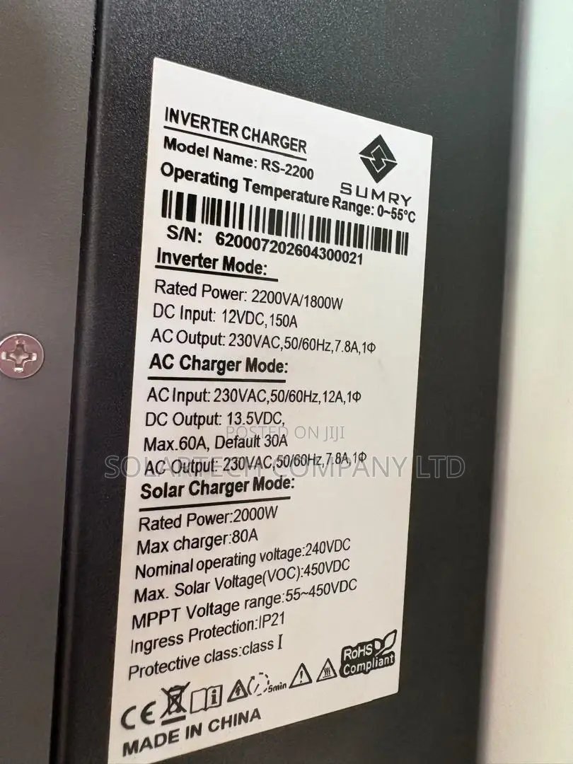 SUMRY 2200VA 1800W Hybrid Solar Inverter Brand New