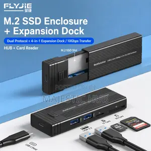 10Gbps 5-in-1 USB-C Hub M.2 SSD Enclosure With SD/TF Reader