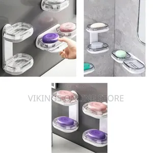 Double Layer Wall Mounted Kitchen, Bathroom Sponge Soap Dish Holder