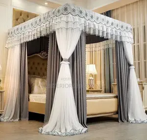 Four Stands Mosquito Nets With Curtains