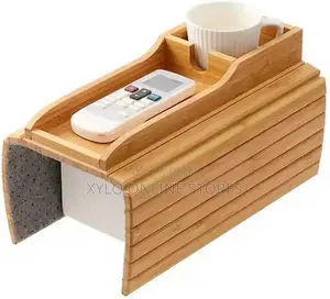 A Natural Bamboo Armrest Cup,remote,phone Holder