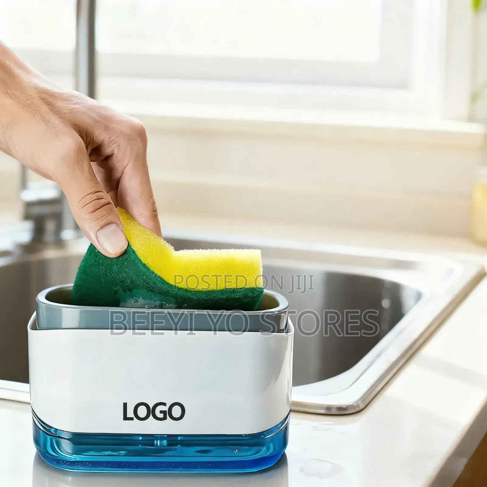 2-in-1 Soap Dispenser and Sponge Caddy.