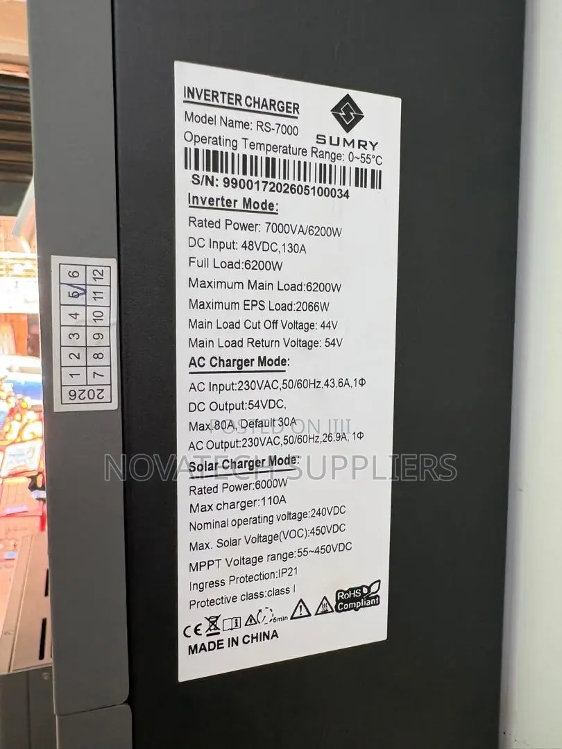 SUMRY 6200W Hybrid Inverter Charger With 80A AC Charger