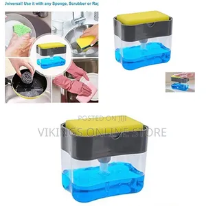 Soap Pump Dispenser and Sponge Holder - Grey