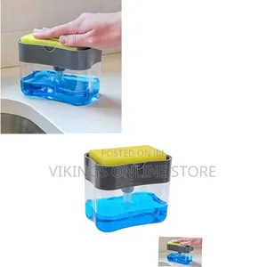 Soap Pump Dispenser and Sponge Holder - Grey