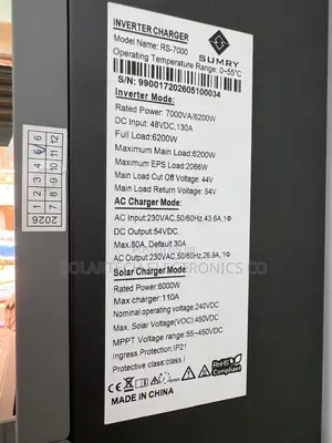 SUMRY RS-7000 6200W Pure Sine Wave Solar Inverter Charger