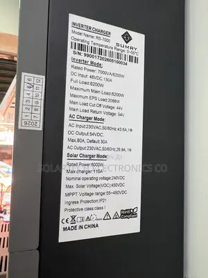 SUMRY 6200W Hybrid Inverter Charger With 80A AC Charger