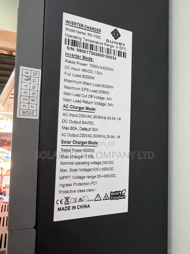 SUMRY 6200W Hybrid Inverter Charger With 80A AC Charger