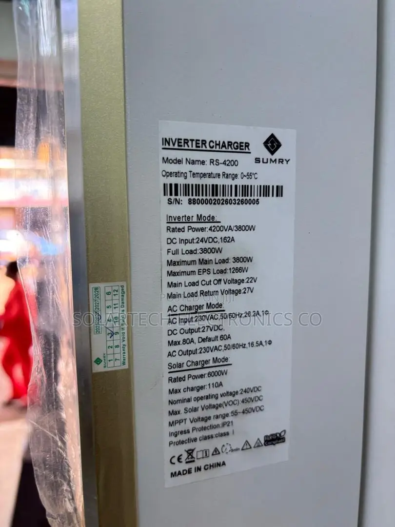 SUMRY 4200VA Solar Inverter With 6000W PV Capacity