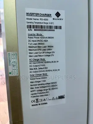 SUMRY RS-4200 3800W Pure Sine Wave Solar Inverter Charger