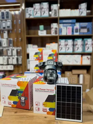 Solar Quad-Lens PTZ Security Camera 12MP Surveillance, PIR Motion