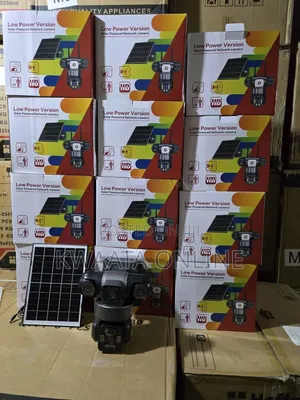 Solar Quad-Lens PTZ Security Camera 12MP Surveillance, PIR Motion