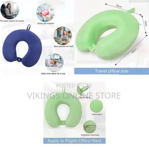 U-Shaped Neck Pillow Cushion for Traveling, Inflatable Memory Foam