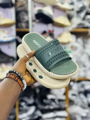 Luofu Brand Slide Sandals Stacked on Top of Each Other