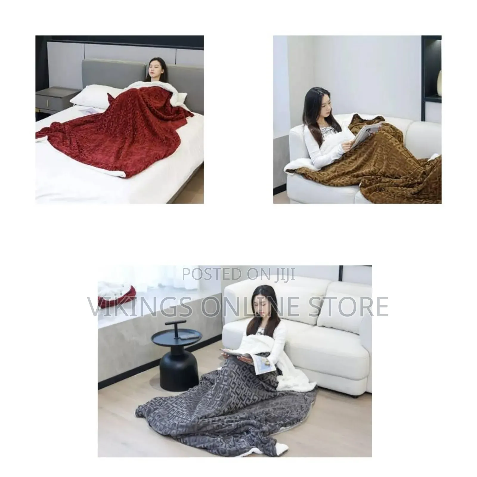 200x230 Cm Large Reversible Sherpa Fleece Blanket Soft Warm Bed Sofa