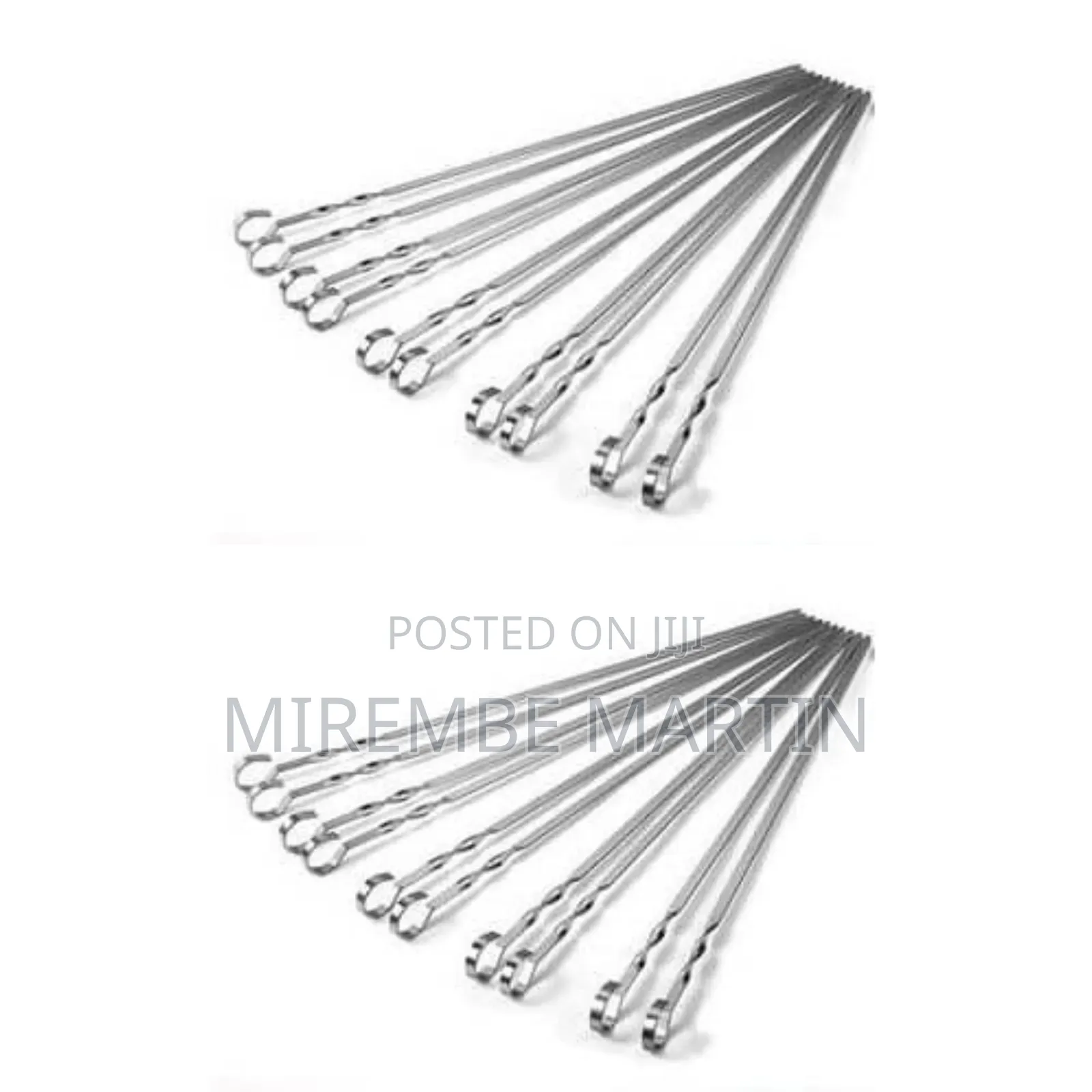6pcs Reusable Stainless Steel Flat BBQ Skewers