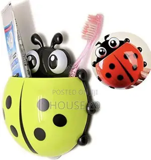 Ladybug Wall Mounted Toothbrush and Toothpaste Holders