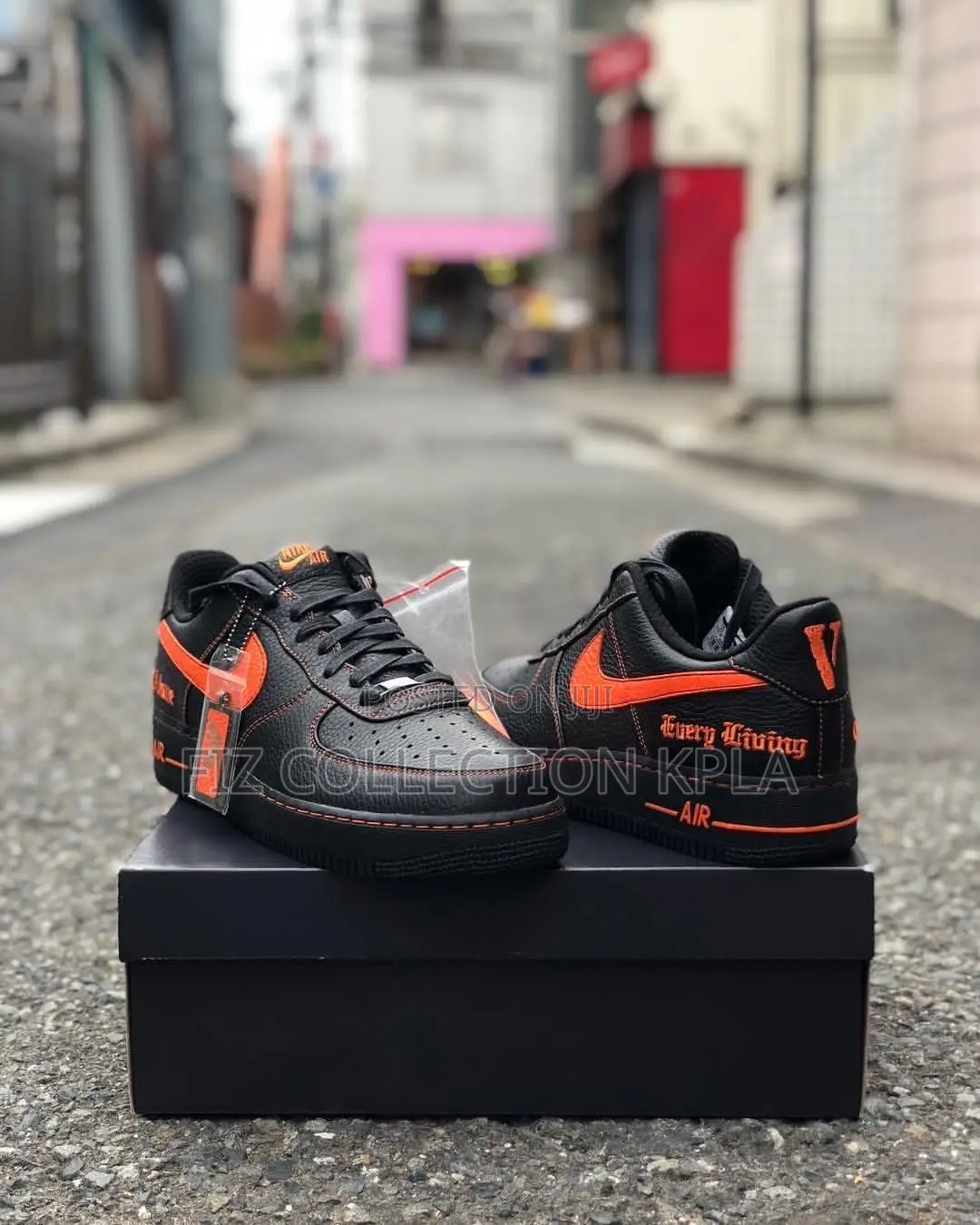 Nike Air Force 1 Low Vlone Black Orange Sneakers