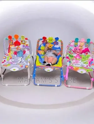 Infant-to-Toddler Rocking Chairs Feature Colorful Toy Bars