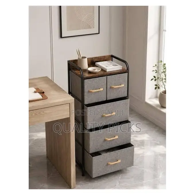 Fabric Dresser With 5 Drawers