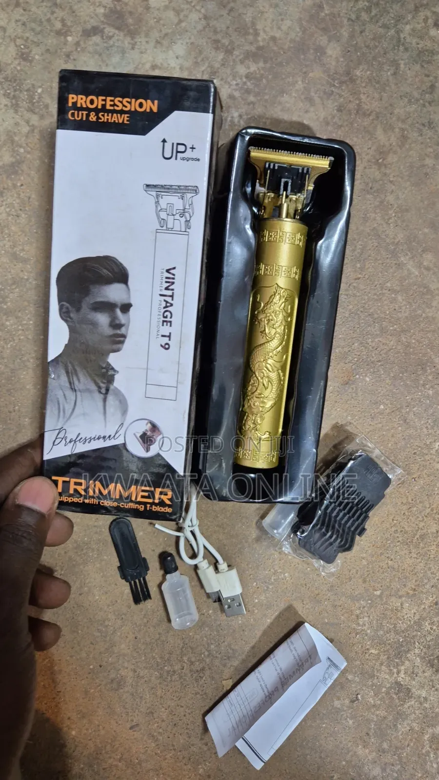 USB Charge Plastic Electric Clipper Stainless Steel Blade Hair Trimmer