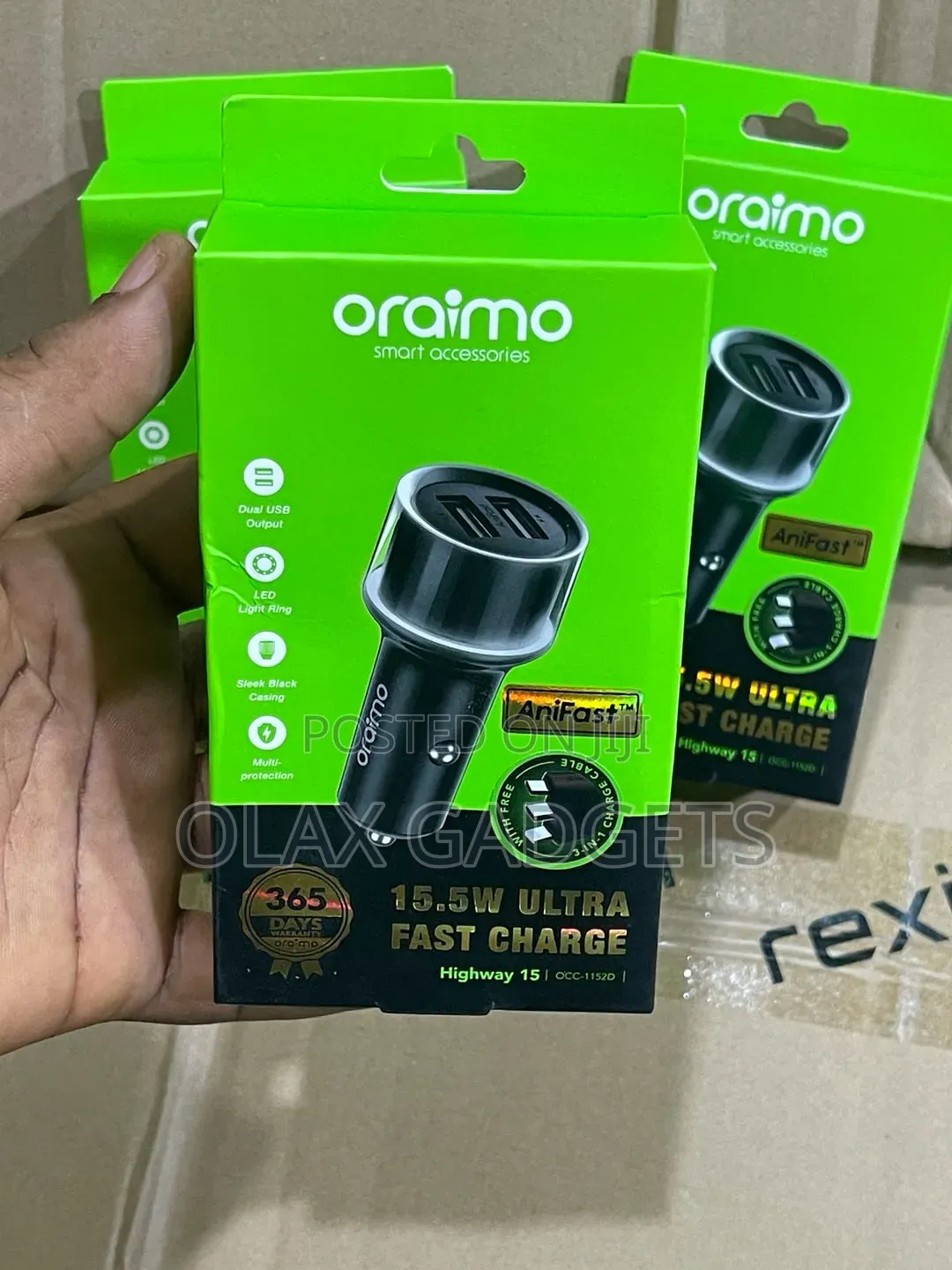 Oraimo Car Charger With 3-1 USB Cable