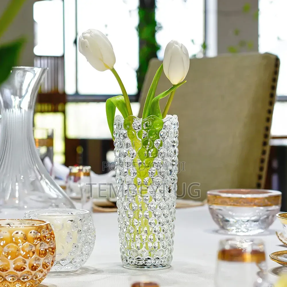 Dewdrop Design Clear Glass Vase