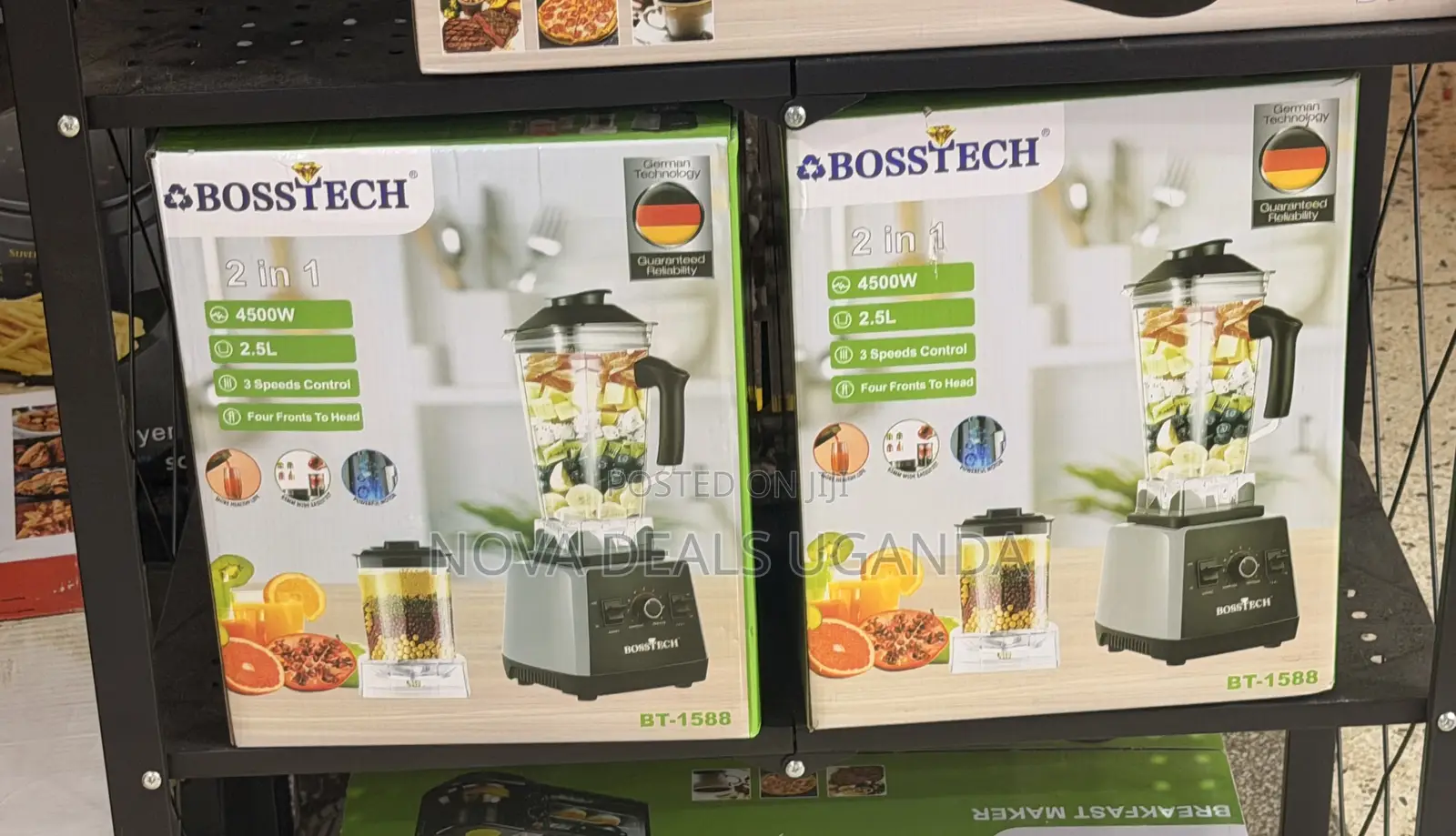 Bosstech 2-in-1 Electric Commercial Blender With Glass Jar Hm-1588