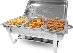Chafing Dish Buffet Set, Catering Chafer With 3 1/3 Size Food Pans