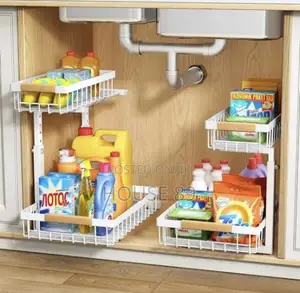White Hahaemall 2-Pack Under-Sink Organizer