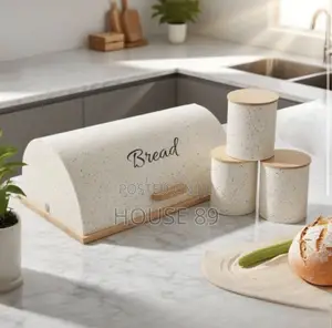 Trisar Speckled Black Bread Bin