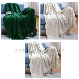 130x230cm Cozy Knitted Blanket Solid Color Embossed Blanket Nordic