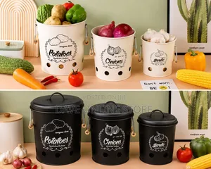 3pc Food Storage Aluminum Buckets