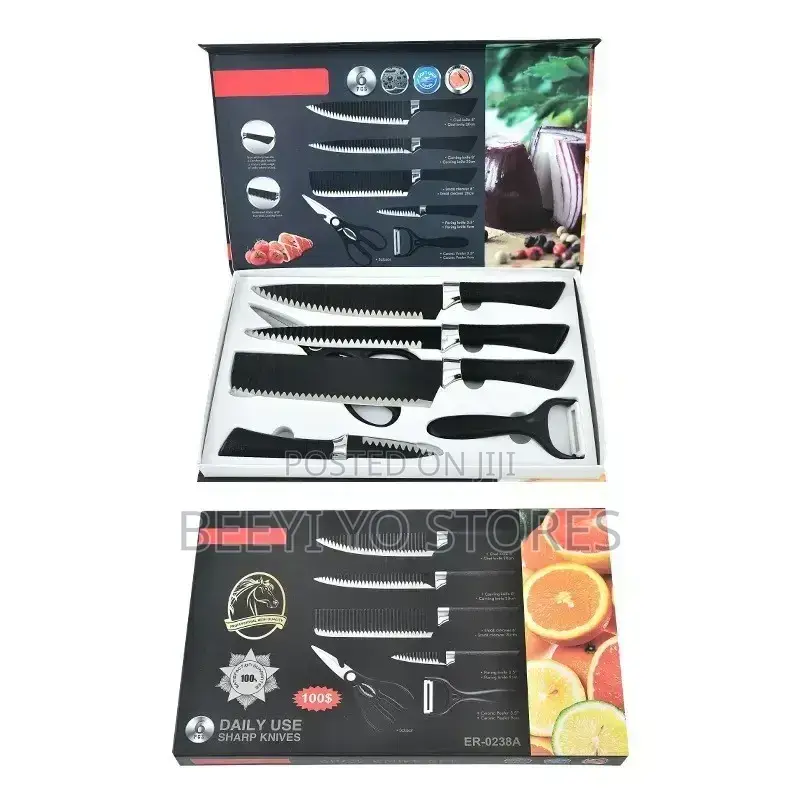 6-Piece Kitchen Knife and Utensil Set.
