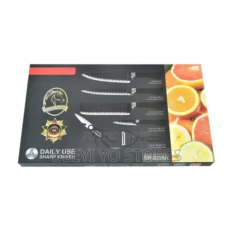 6-Piece Kitchen Knife and Utensil Set.