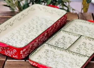 2pc Rectangular Bohemian Lasagna/ Baking Tray