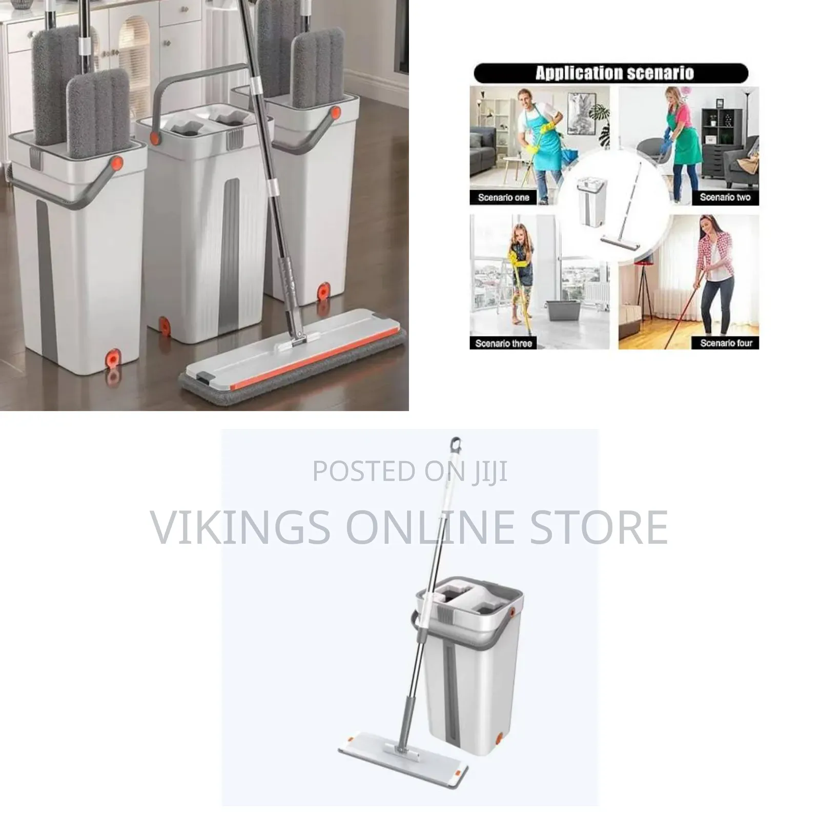 Hands-Free Microfiber Flat Mop With Bucket Floor Mop Pressure Free Air