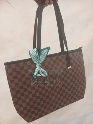 Checkered Tote Bag (Brown)