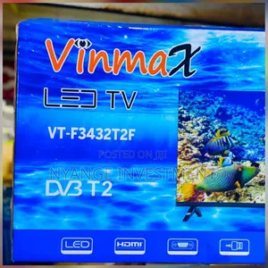 Vinmax 32-Inch LED TV, Model VT-F3432T2F, 1080p Full HD Resolution.