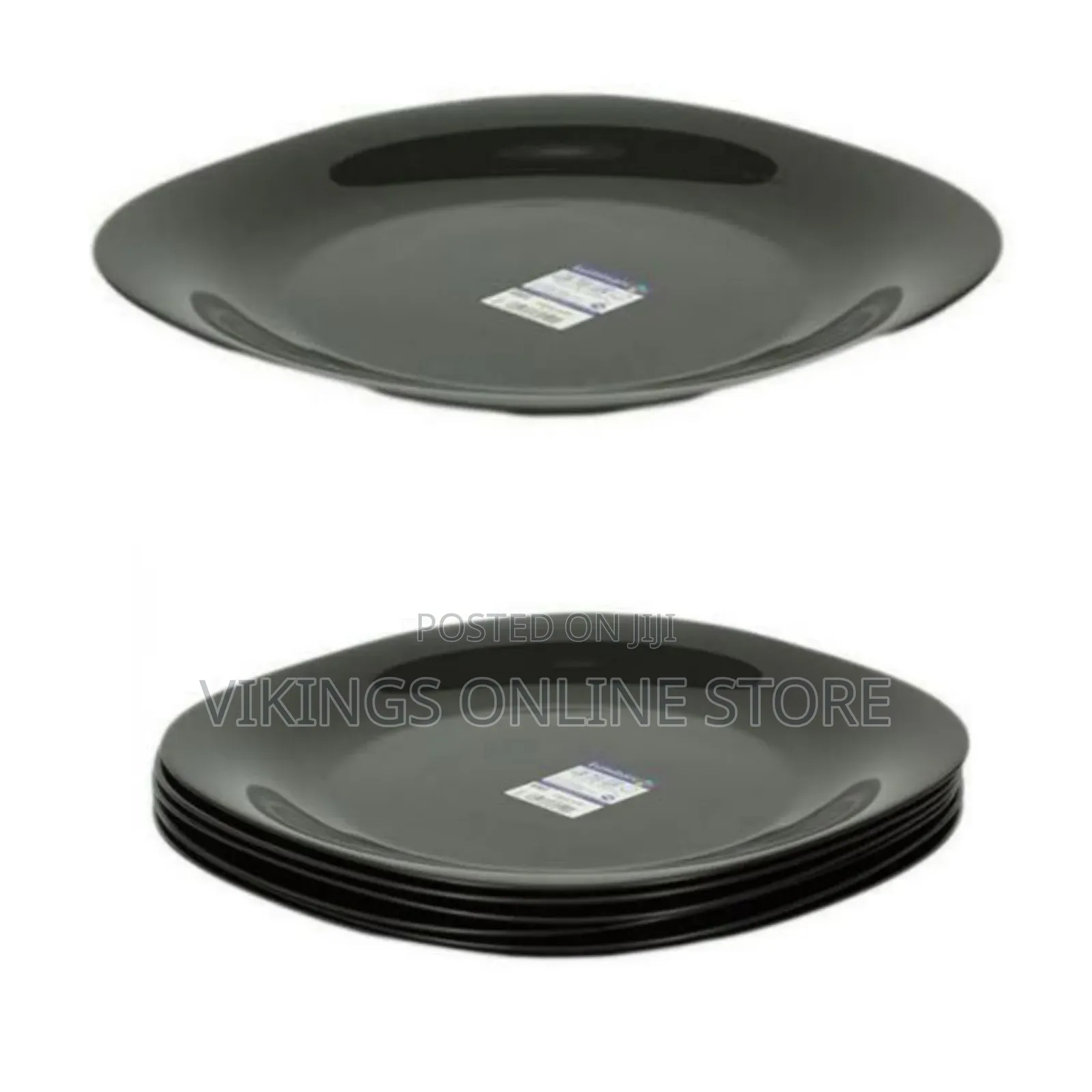 Luminarc 6 Pieces of Luminarc Square Plain Design Plates - Black