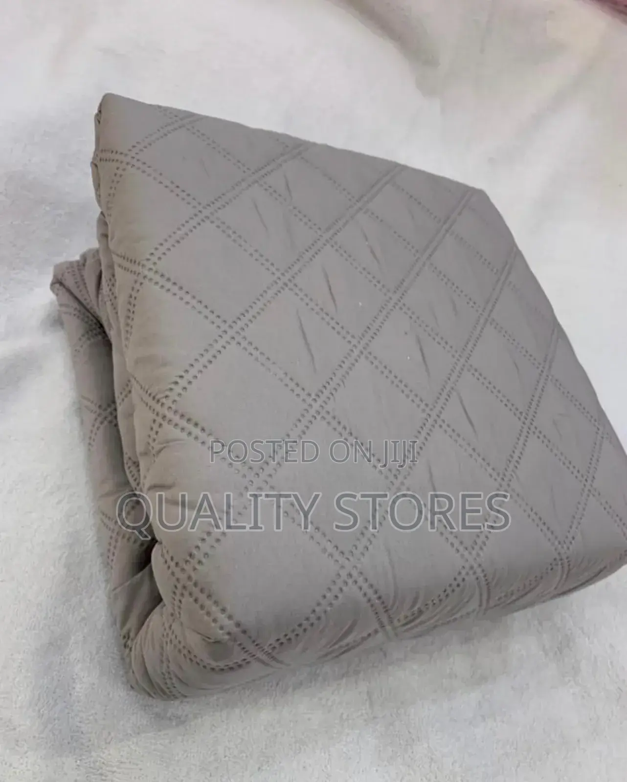 Square Quilted Mattress Protector Gray
