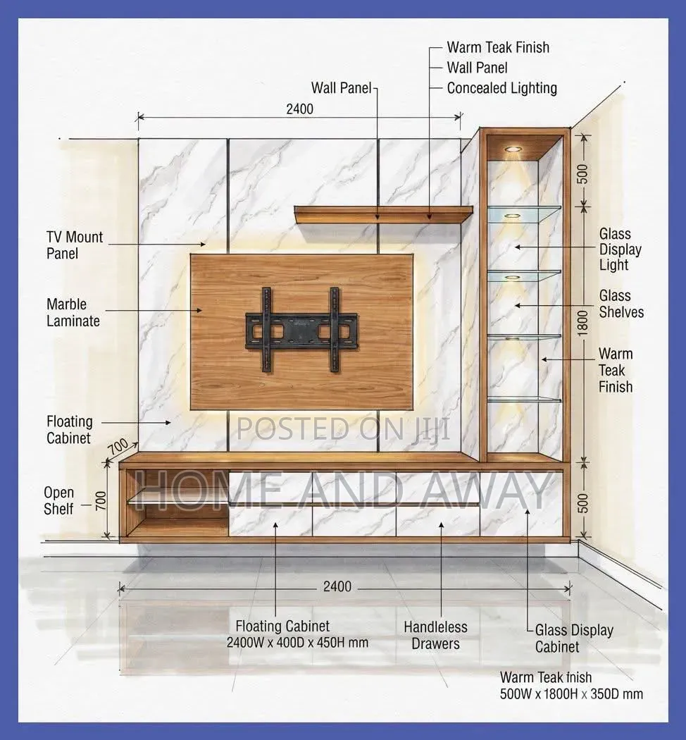 TV Stands/L Frame Wall Unit TV Stand Decors Form 1,500,000/-