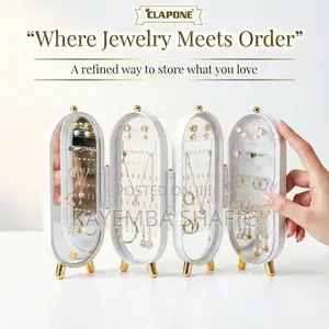 Foldable 4-Panel Jewelry Organizer Screen Stand With Mirror