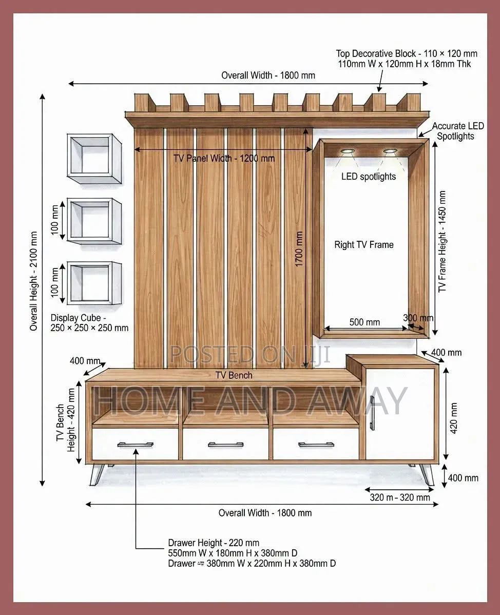 TV Stands/Panel Pieces Wall TV Stands From 1,300,000/- With Delivery
