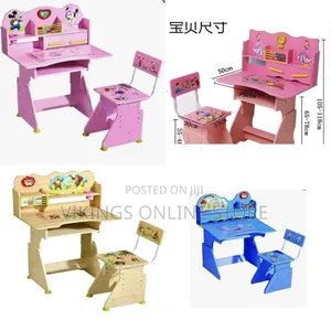 Adjustable Height Children Learning Desk and Chair Set Student School